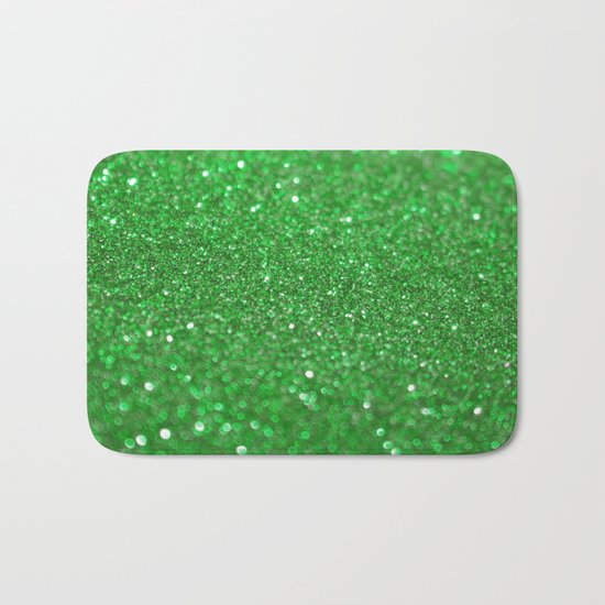 Bright Green Glitter Bath Mat