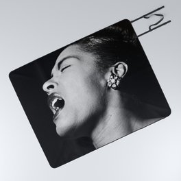 Billie Holiday, 1940's black and white photograph / photography / photographs Picnic Blanket