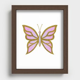 Glitter Butterfly Small Recessed Framed Print
