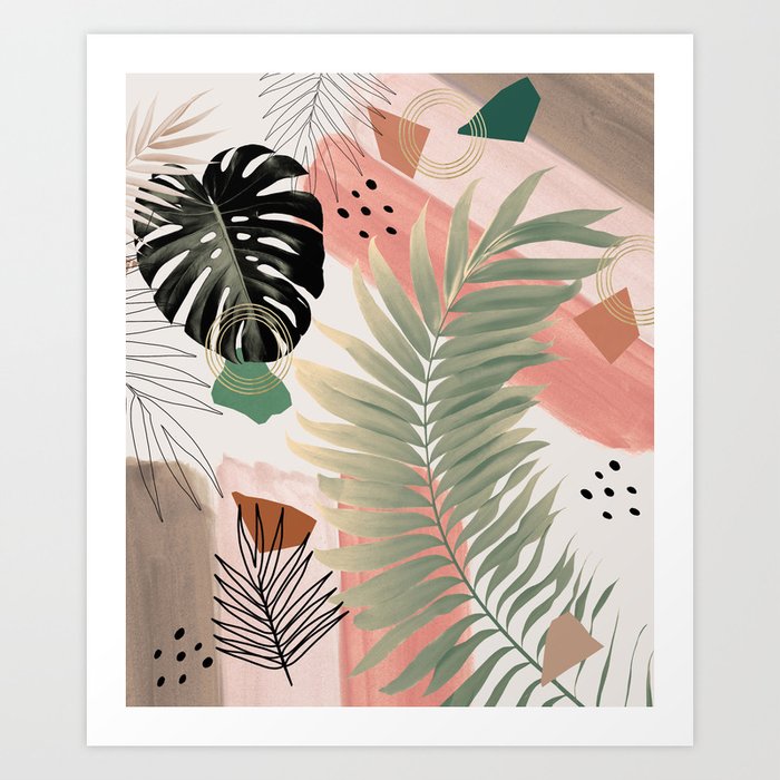 Palm Leaf Summer Glam #1 #tropical #decor #art #society6 Art Print by ...
