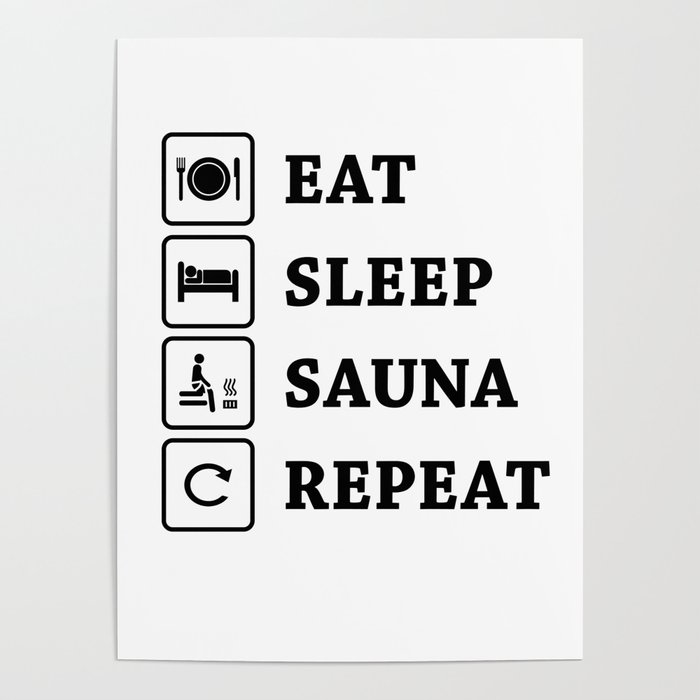 Eat Sleep Sauna Repeat Poster