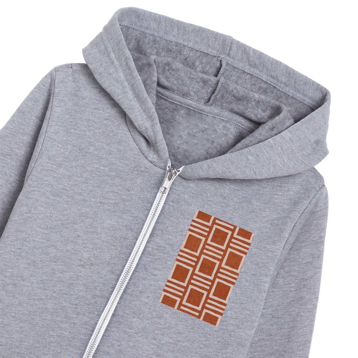 midcentury squares - ginger Kids Zip Hoodie