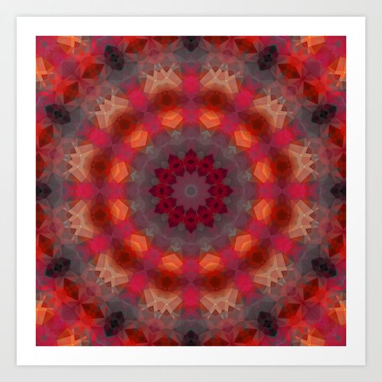 Colorful ethnic round pattern . Kaleidoscope. Art Print