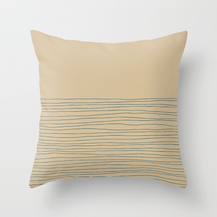 Hand Striped and Sea Throw Pillow