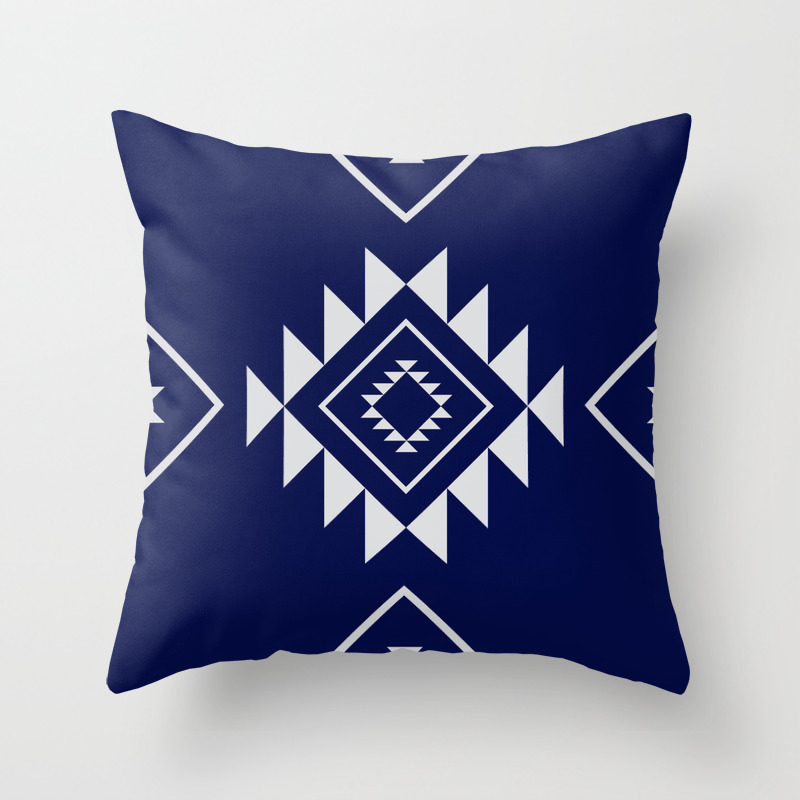 Aztec Print In Navy Throw Pillow By Nicoledavis Society6