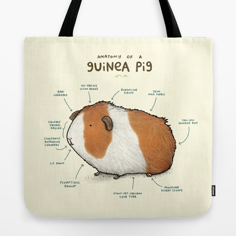 Anatomy of a Guinea Pig Tote Bag by 