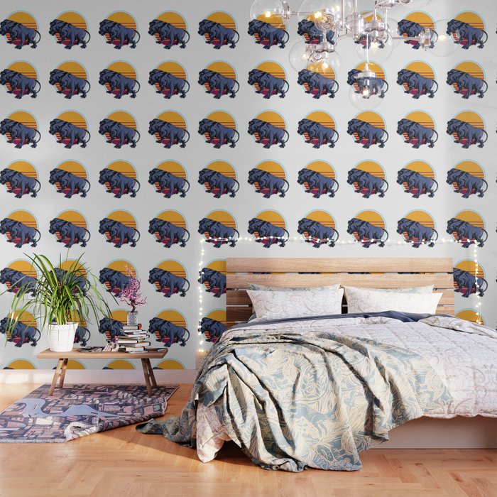 Retro 80s Cerberus Three Headed Dog Greek Mythology Gift Wallpaper