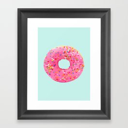 Giant Donut on Mint Framed Art Print