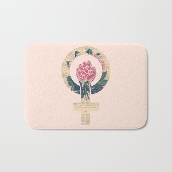 Respect, equality, women's liberation. Feminism Power Fist / Raised Fist Bath Mat