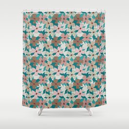 teal green and ecru dogwood symbolize rebirth and hope Shower Curtain