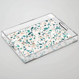 Terrazzo Turquoise Pattern Acrylic Tray