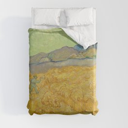 Vincent van Gogh - Wheatfield with a Reaper Duvet Cover