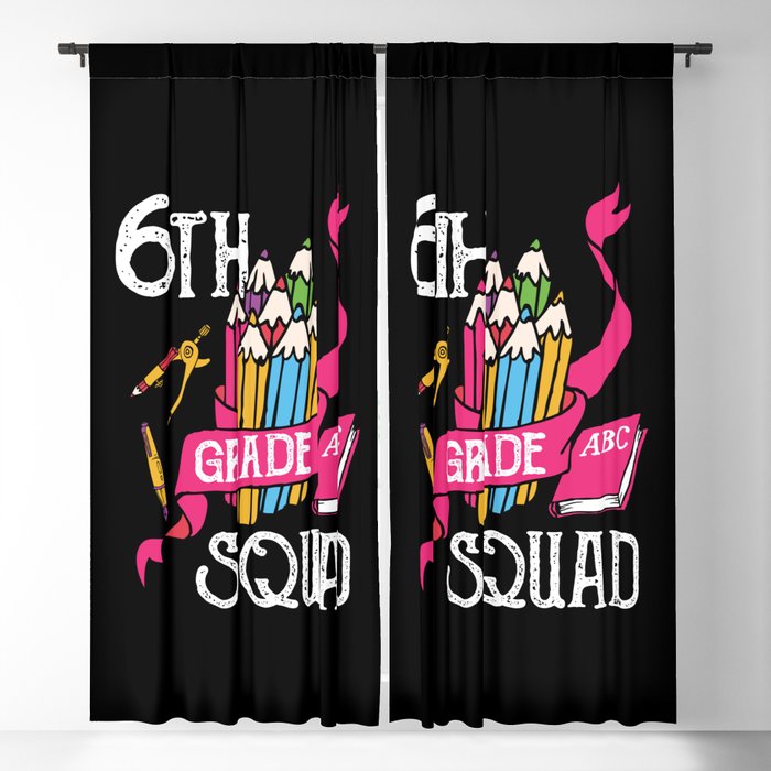 6th Grade Squad Student Back To School Blackout Curtain