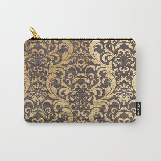 Gold swirls damask #1 Carry-All Pouch