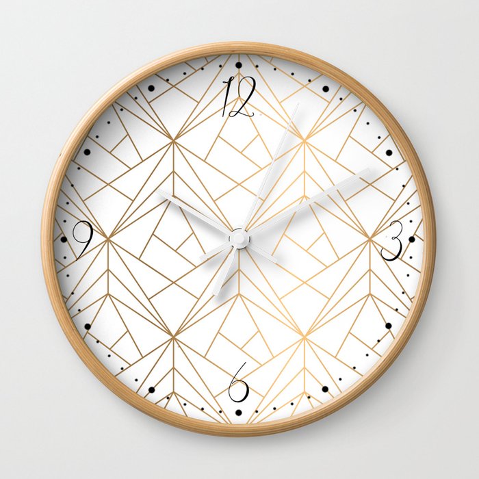 Geometric Silver Pattern Wall Clock