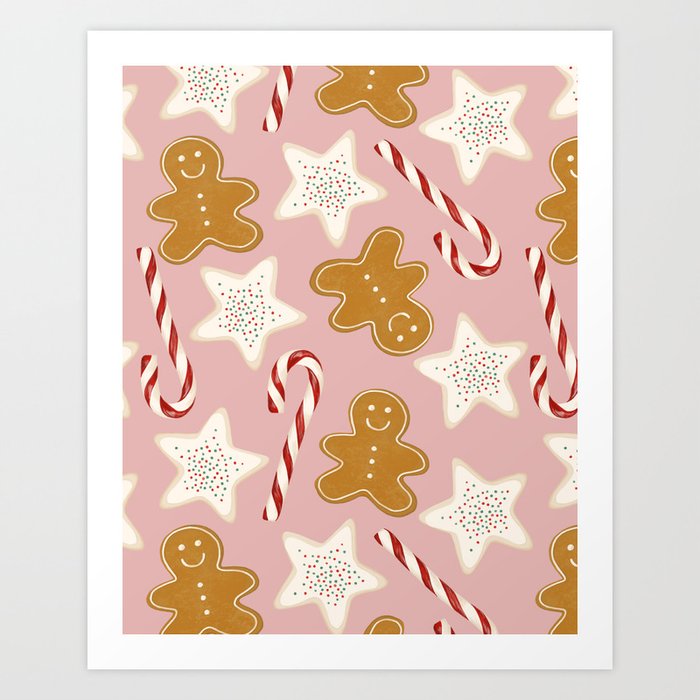 Christmas Sweets (pink) Art Print