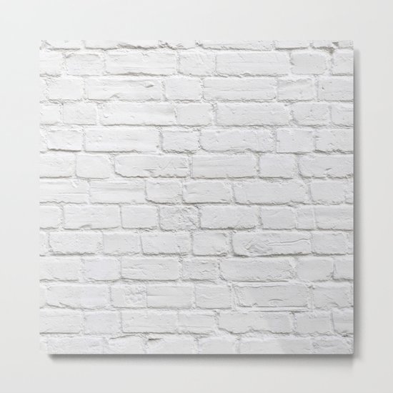 White Brick Wall Metal Print