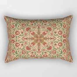Ornamental Ethnic Bohemian Pattern X Golden Wine Rectangular Pillow