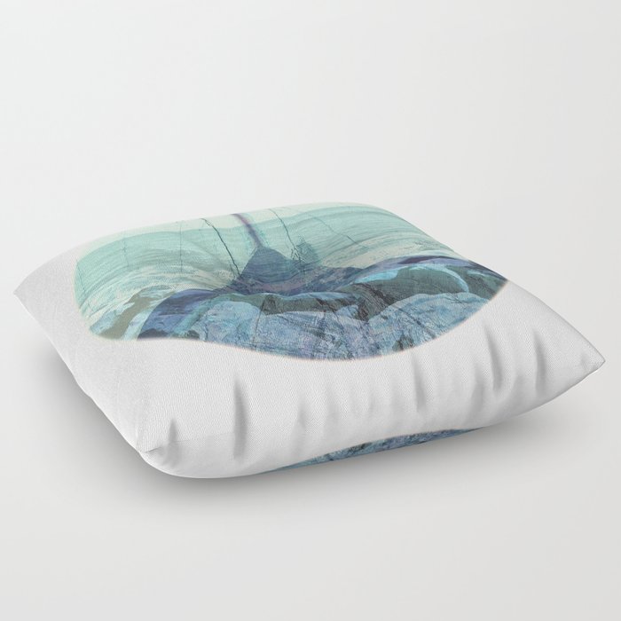 Ocean Beach Blue Pacific Waves Surf Boat Fishing Surfer Fisherman Abstract Northwest Oregon Floor Pillow