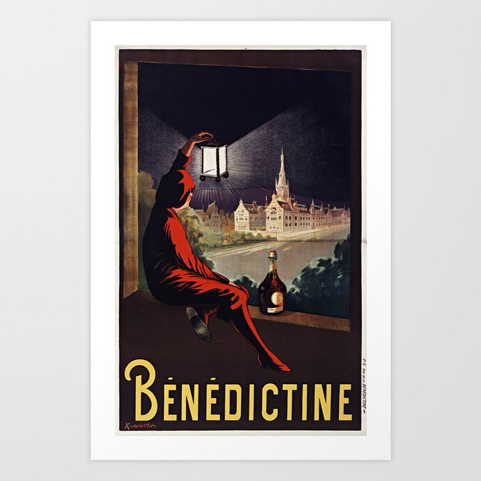 Leonetto Cappiello - Benedictine - alcohol drink liqueur - boy on the window looking at the monastery Art Print