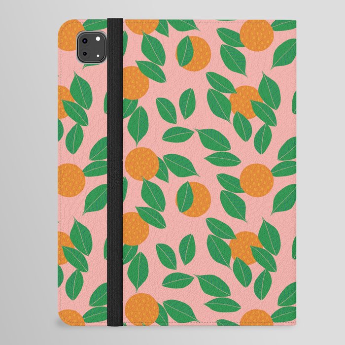 Oranges And Leaves -Pink iPad Folio Case
