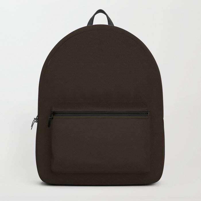 COCOA BROWN SOLID COLOR. Dark Chocolate Plain Pattern  Backpack