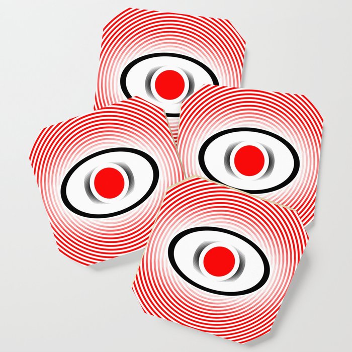 Red Black White Geometric Abstract Coaster By Game Of Thrones
