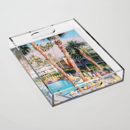 Palm Springs Hotel Photo - Saguaro Colorful Architecture - California Palm Trees Acrylic Tray