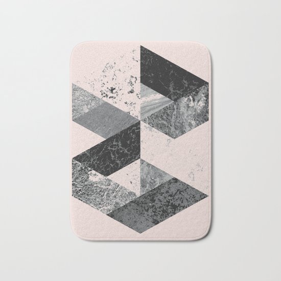 Geometric modern abstract wall art print Bath Mat