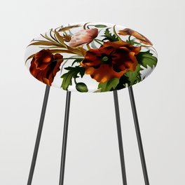 Poppies And Wheat Botanical Art Counter Stool