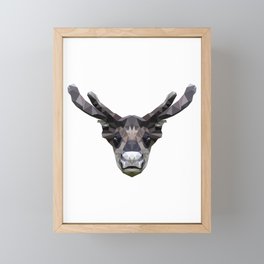 Reindeer Polygon Christmas Design Framed Mini Art Print