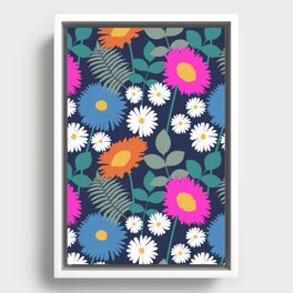 Naive Summer Flowers  Framed Canvas