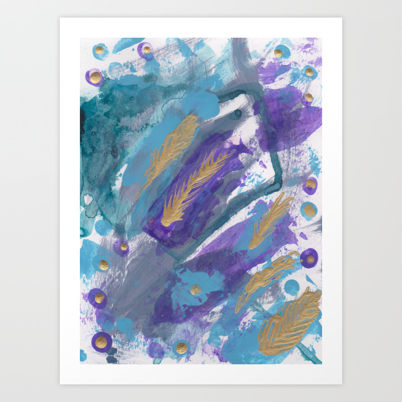 Peacock Feathers Abstract Art Print By Vndesigns Society6