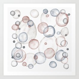 Watercolor abstract bubbles Art Print