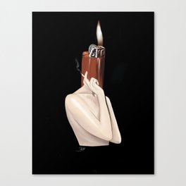 Hot headed woman smoking Canvas Print