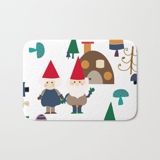 Gnome white Bath Mat