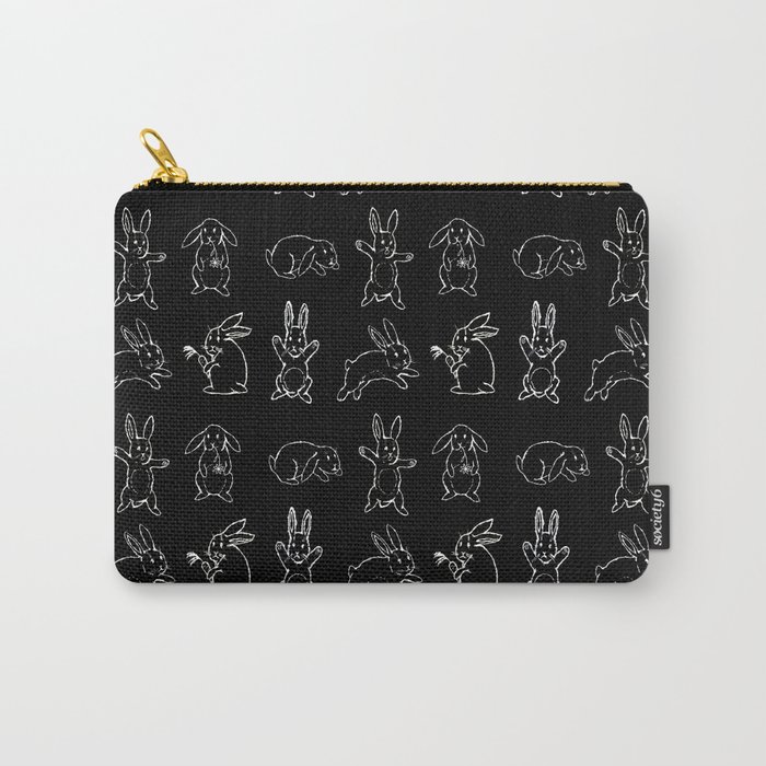 Bunny pattern black Carry-All Pouch