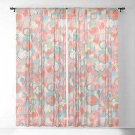Abstract Floral Gargen Sheer Curtain