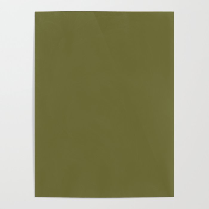 Solid Color Olive Green Poster