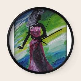 Lady In Red Dress Wall Clock