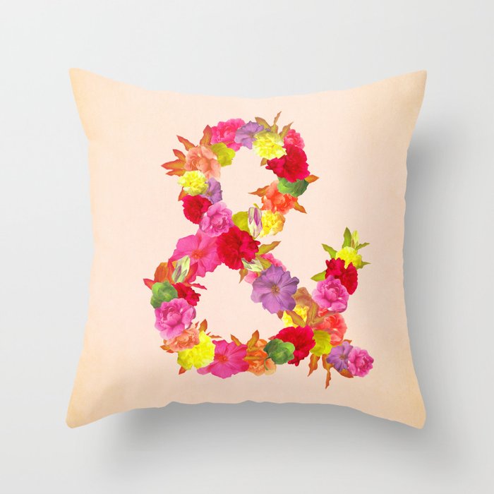 Flower Ampersand Throw Pillow