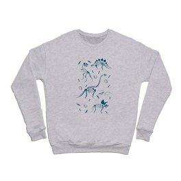 Dinosaur Fossils in Blue Crewneck Sweatshirt