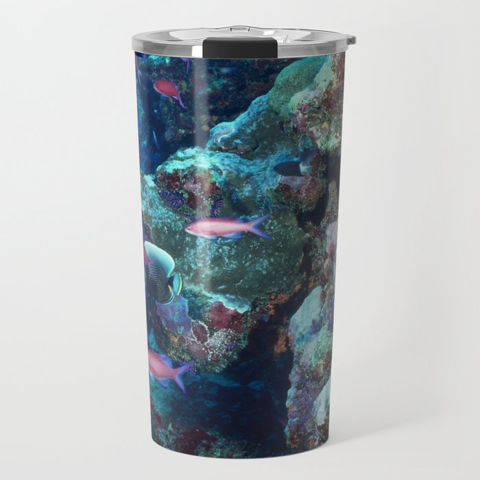 Fishes Swimming in Coral Reef Travel Mug