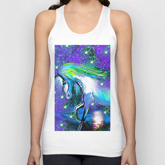HORSE DANCING IN STAR LIGHT AND MOON DUST Unisex Tank Top