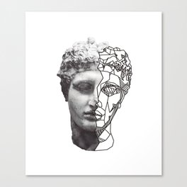 Geometric Statue Head Canvas Print