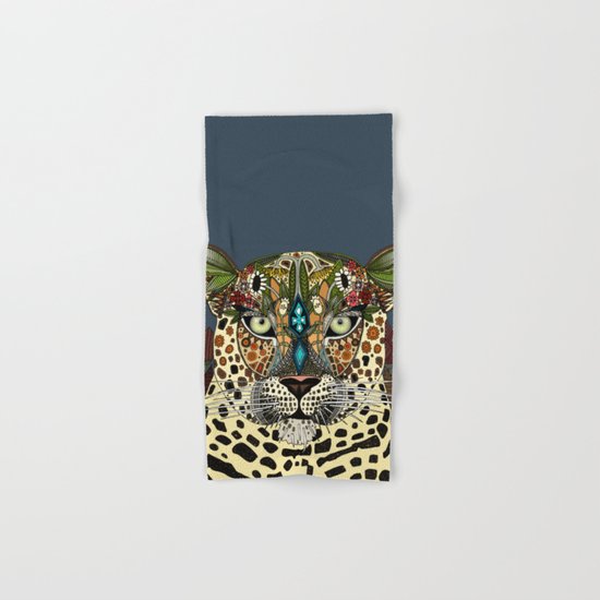 leopard queen blue Hand & Bath Towel