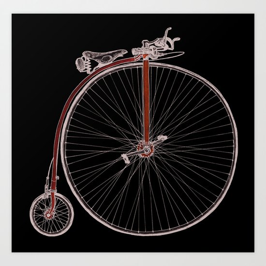 Blue Penny Farthing Art Print