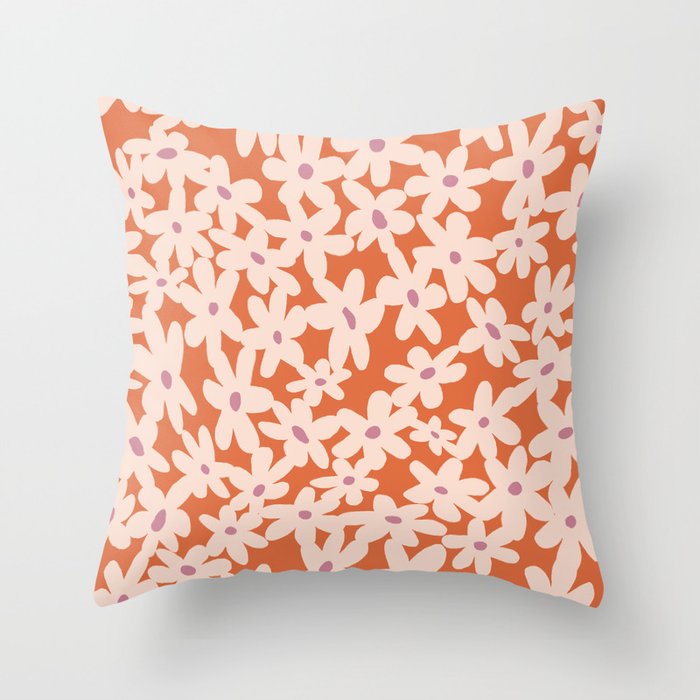 Flower power pattern Throw Pillow