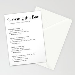Crossing The Bar - Alfred Lord Tennyson Poem - Literature - Typography 1 Stationery Card