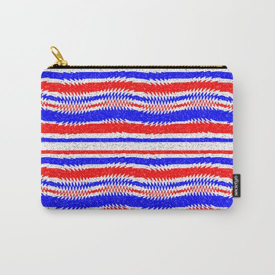 Red White Blue Waving Lines Carry-All Pouch
